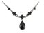 BG náhrdelník osázený kameny:granát  523 Stříbro 925 - pozlacené Vltavín a granát