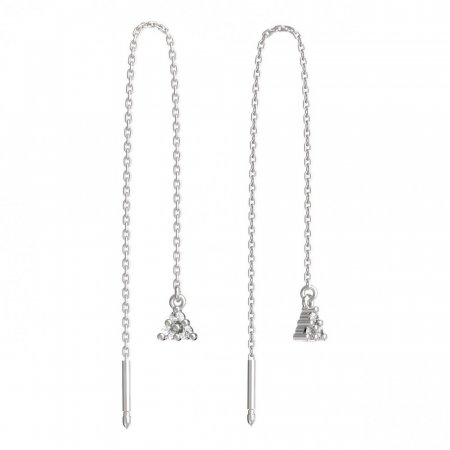 BeKid, Gold kids earrings -773 - Switching on: Chain 9 cm, Metal: White gold 585, Stone: White cubic zircon
