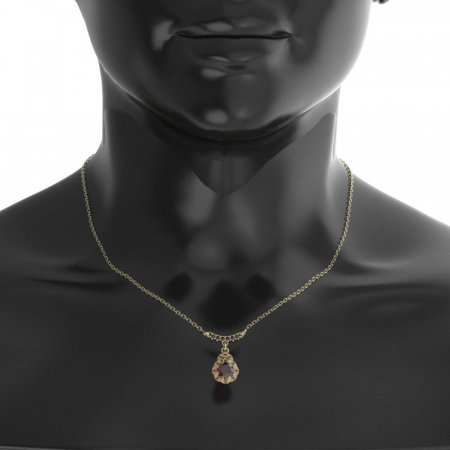 BG náhrdelník 991 - Kov: Stříbro 925 - rhodium, Kámen: Granát
