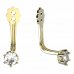 BeKid Gold earrings components 3 - Metal: White gold 585, Stone: Red cubic zircon