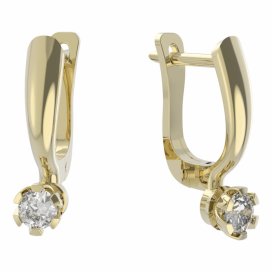 BG zlaté náušnice s diamanty 869 Žluté zlato - 585 Diamant lab-grown