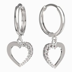 BeKid dívčí náušnice srdíčko 1263 Bílé zlato - 585 Bílý kubický zirkon