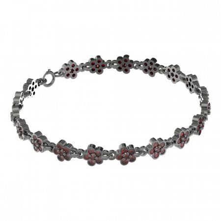 BG bracelet 520 - Metal: Silver 925 - rhodium, Stone: Moldavite and cubic zirconium