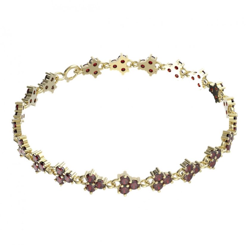 BG náramek 195 Stříbro 925 - pozlacené Granát