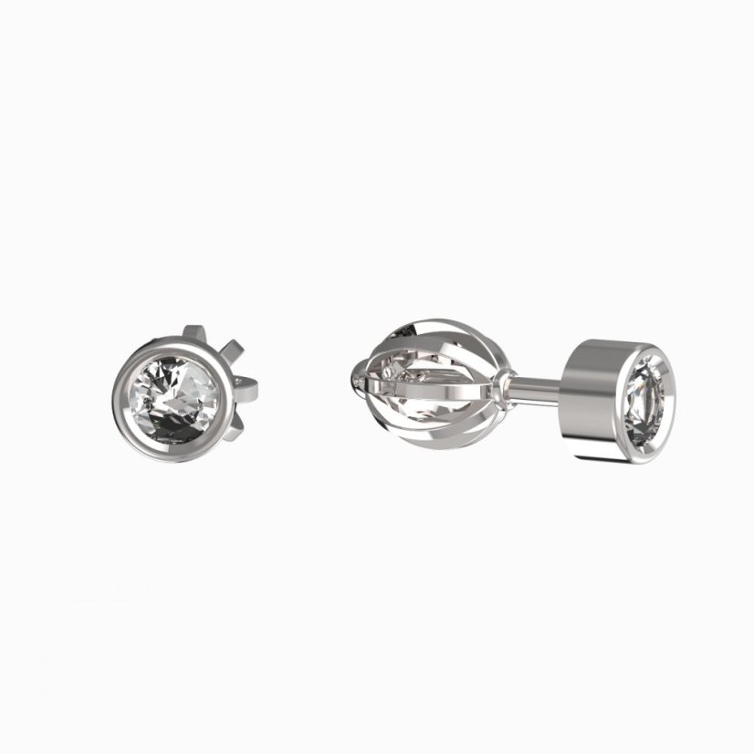 BG zlaté náušnice 769 Bílé zlato - 585 Diamant