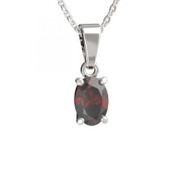 BG přívěs s centrálním oválným kamenem 711 Stříbro 925 - rhodium Granát