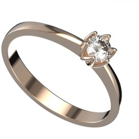 BG zlatý diamantový prstýnek 1122 Růžové zlato 585 (30-90dní) Diamant lab-grown