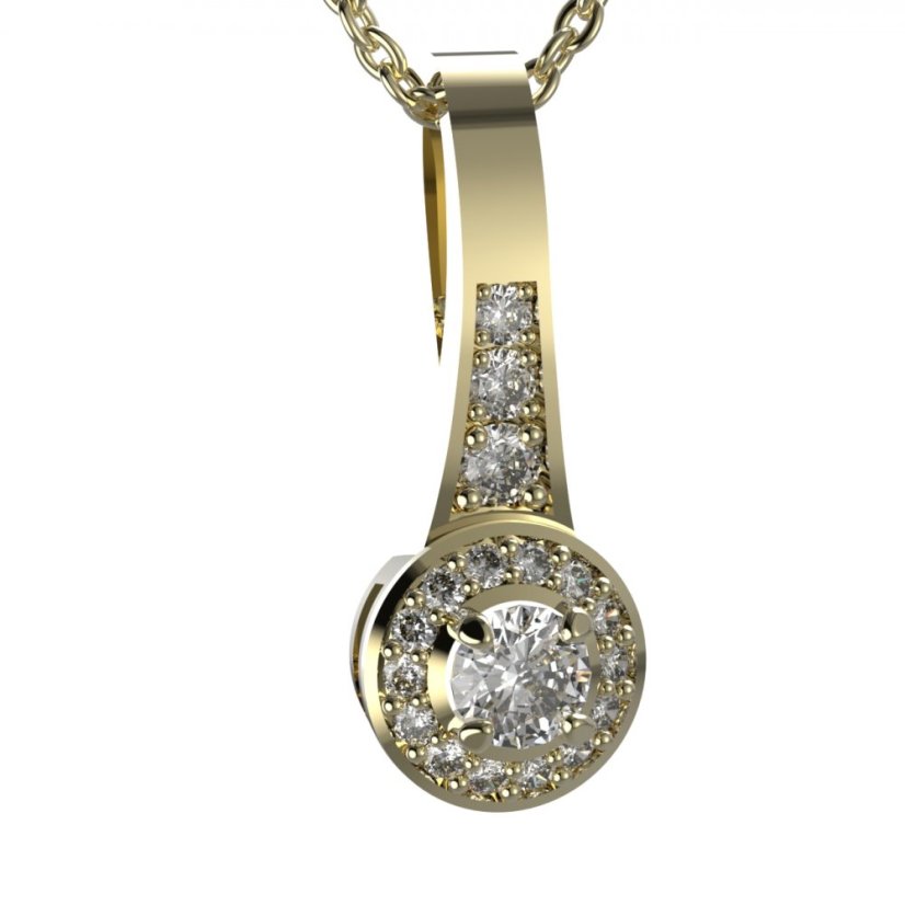 BG zlatý diamantový přívěšek  651 Žluté zlato - 585 Diamant lab-grown