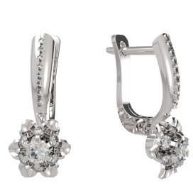 BG zlaté náušnice 878 Bílé zlato - 585 Diamant