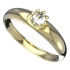 BG zlatý prstýnek 554 T Žluté zlato - 585 Diamant