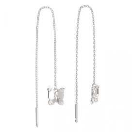 BeKid dětské náušnice motýlek 845 Bílé zlato - 585 Diamant