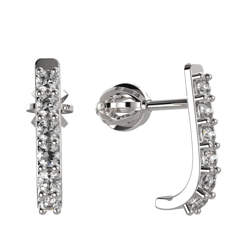 BG zlaté náušnice 93 Bílé zlato - 585 Diamant