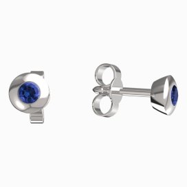 BeKid dětské náušnice 732 Bílé zlato - 585 Tmavě modrý kubický zirkon