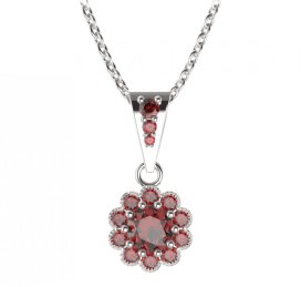 BG přívěs kulatý 149-2 Stříbro 925 - rhodium Granát