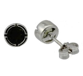 BG náušnice vsazený český granát  772 Stříbro 925 - rhodium Vltavín