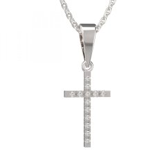 BG zlatý přívěšek křížek 1165k Bílé zlato - 585 Diamant