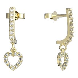 BeKid dětské náušnice srdíčko 858 Žluté zlato - 585 Diamant