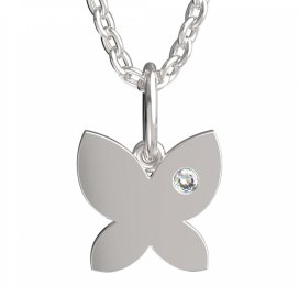 BeKid dětský přívěšek  motýlek 843 Bílé zlato - 585 Diamant