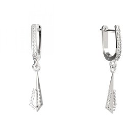 BG zlaté náušnice 1360 Bílé zlato - 585 Diamant