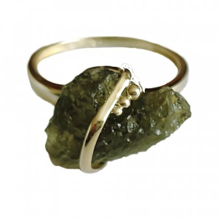 BG prsten přírodní kámen-Vltavín 013