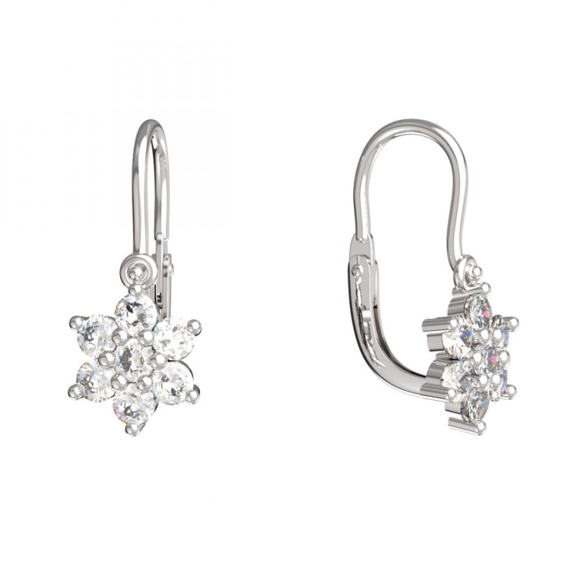 BeKid dětské náušnice hvězdička 853 Bílé zlato - 585 Diamant