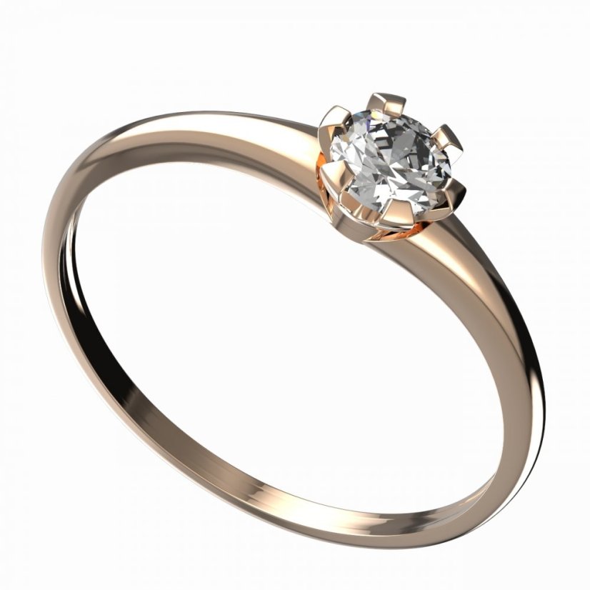 BG zlatý diamantový prstýnek 556 I Růžové zlato 585 (30-90dní) Diamant lab-grown