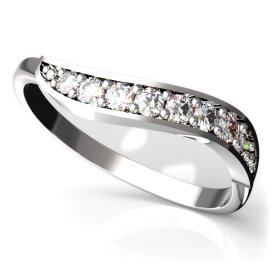 BG zlatý prstýnek 816 Bílé zlato - 585 Bílý kubický zirkon