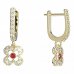BeKid, Gold kids earrings -830 - Switching on: English, Metal: Yellow gold 585, Stone: Red cubic zircon