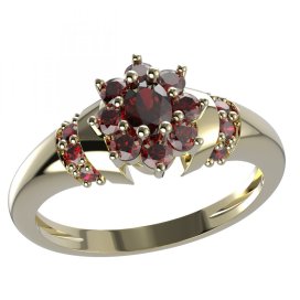 BG prsten s oválným kamenem 627-K Stříbro 925 - pozlacené Granát