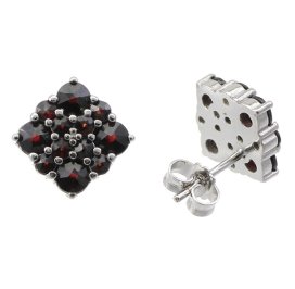 granátové náušnice - 259 03 Bílé zlato - 585 Granát