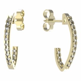 BG zlaté náušnice 1362 Žluté zlato - 585 Diamant
