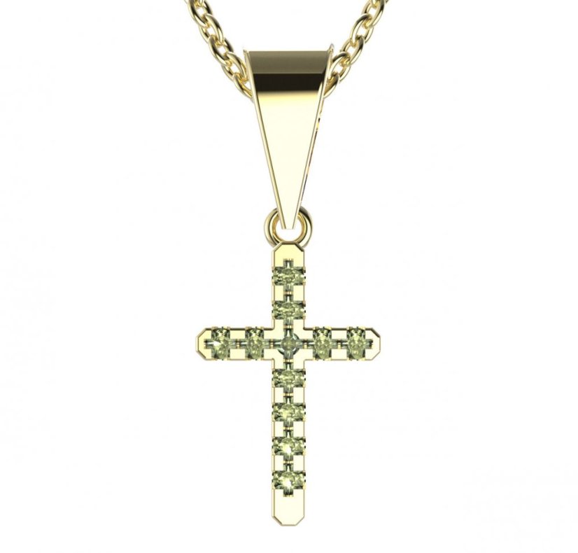 BG zlatý přívěšek křížek 1106 Žluté zlato - 585 Diamant