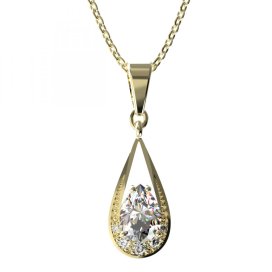 BG zlatý přívěšek  638 Žluté zlato - 585 Bílý kubický zirkon