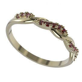 BG granátový prstýnek 1148 Stříbro 925 - pozlacené Granát