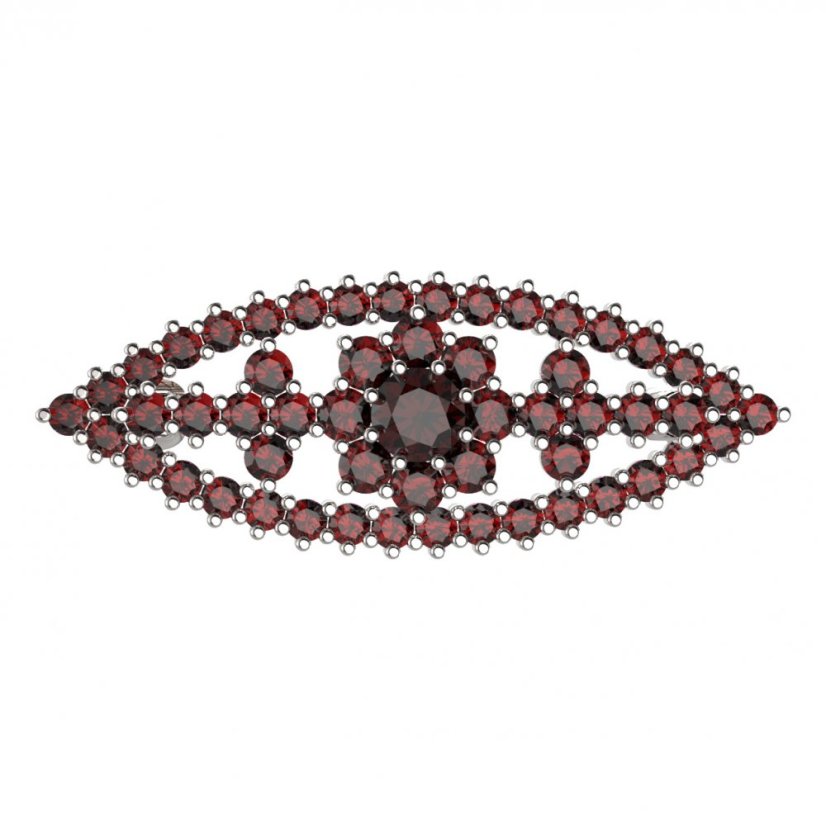 BG brož 004 Stříbro 925 - rhodium Granát
