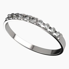 BG zlatý prstýnek 617/17 Bílé zlato - 585 Diamant
