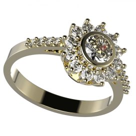 BG zlatý diamantový prstýnek 753 Žluté zlato - 585 Diamant lab-grown