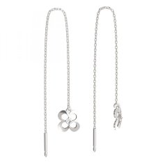 BG zlaté náušnice čtyřlístek 829 Bílé zlato - 585 Diamant