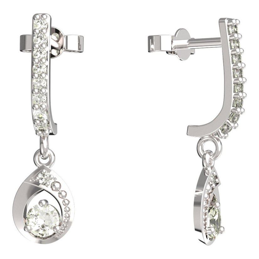 BeKid dětské náušnice 1242 Bílé zlato - 585 Diamant