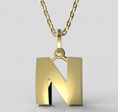 BeKid, Gold kids pendant - letter N