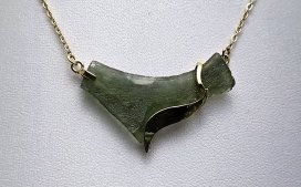 BG náhrdelník přírodní kámen-Vltavín 011