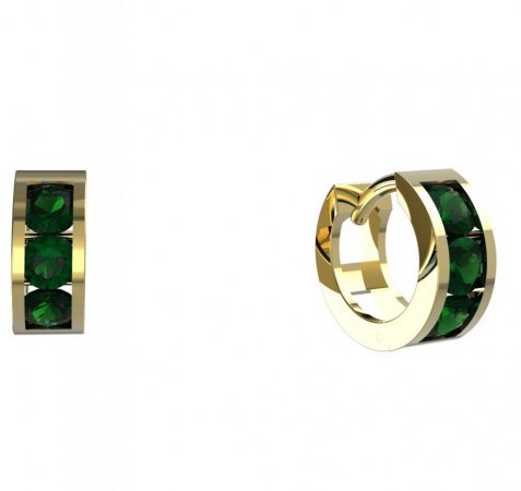 BeKid, Gold kids earrings -1247 - Metal: Yellow gold 585, Stone: White cubic zircon
