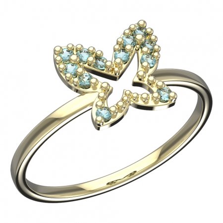 BeKid dětský prsten  motýlek 846 - Kov: Bílé zlato 585, Kámen: Diamant