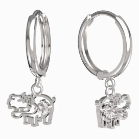 BeKid dětské náušnice hrošík 1188 Bílé zlato - 585 Diamant