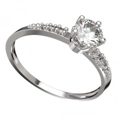 BG zlatý prstýnek 875 D Bílé zlato - 585 Diamant