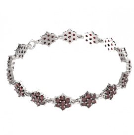 BG náramek 157 Stříbro 925 - rhodium Granát