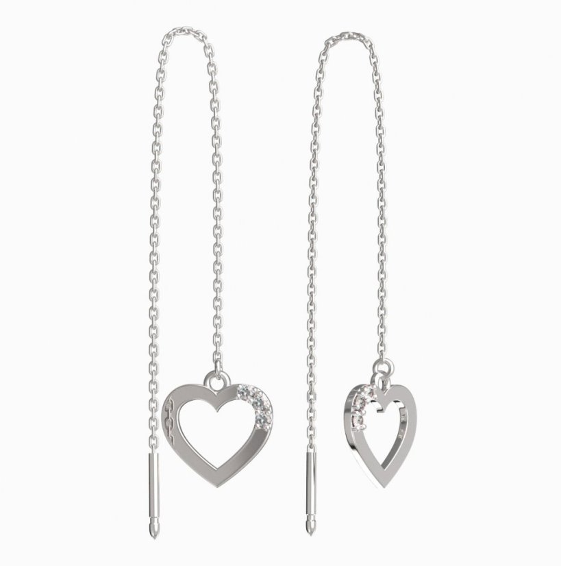 BeKid dívčí náušnice srdíčko 1257 Bílé zlato - 585 Diamant