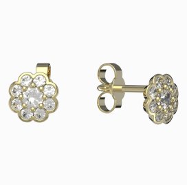 BG zlaté náušnice 552 Žluté zlato - 585 Diamant