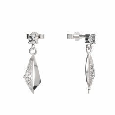 BG zlaté náušnice 1358 Bílé zlato - 585 Diamant