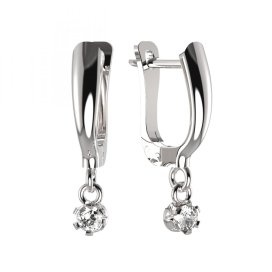 BG zlaté náušnice 553 Bílé zlato - 585 Diamant